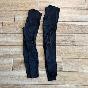 Womens all in motion Bundle of 2 Black Ribbed Leggings - M